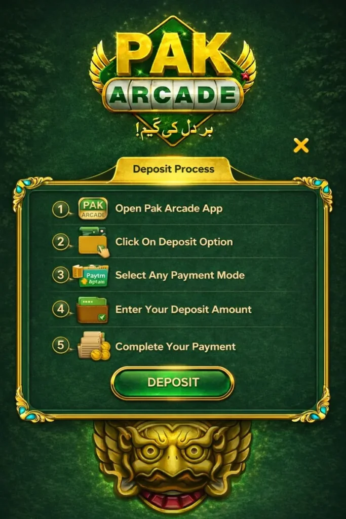 Deposit in pak arcade